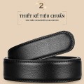 Thắt lưng da thiết kế viền bạc sang trọng dành cho nam, khóa cài
