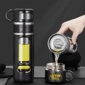 Bình pha trà thủy tinh giữ nhiệt 520ml 2 lớp siêu tốt có lõi lọc trà