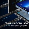 Cáp sạc nhanh 100W sạc 3 đầu nhiều thiết bị cùng lúc có tự ngắt