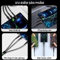 Cáp sạc nhanh 100W sạc 3 đầu nhiều thiết bị cùng lúc có tự ngắt