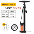 Bơm xe đạp cầm tay cao cấp có đồng hồ đo áp suất tiện lợi