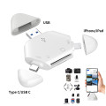 Đầu đọc thẻ nhớ SD/TF đa năng có cổng Type-C, USB, iPhone dùng cho nhiều thiết bị