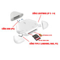 Đầu đọc thẻ nhớ SD/TF đa năng có cổng Type-C, USB, iPhone dùng cho nhiều thiết bị