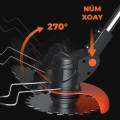 Máy cắt cỏ 2 pin cầm tay động cơ không chổi than 1800W, lõi đồng nguyên chất 
