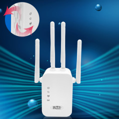 Bộ kích sóng wifi 4 râu phát xuyên tường cực mạnh, tốc độ cao