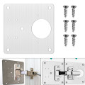 Miếng thép sửa bản lề, cố định cửa tủ đa năng (tặng bộ ốc vít), 1 miếng thép không bản lề