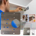 Miếng thép sửa bản lề, cố định cửa tủ đa năng (tặng bộ ốc vít), 1 miếng thép không bản lề