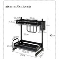 Kệ đựng gia vị đa năng Inox sơn tĩnh điện  2 tầng