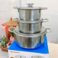 Bộ 3 nồi Sharp inox cao cấp