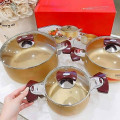 Bộ Nồi Nhôm Có Nắp Kính Chịu Nhiệt Siêu Tốt 