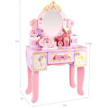 Bộ đồ chơi bàn ghế trang điểm gỗ cho bé gái Princess