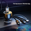 Tẩu sạc nhanh ô tô 3 đầu sạc