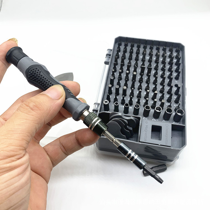 Bộ dụng cụ tua vít và vặn ốc đa năng 115 trong 1 tay chống trượt đầu vặn hợp kim thép cao cấp