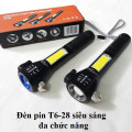 Đèn pin đa năng cầm tay LED COB T6 có búa cứu hộ