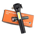 Đèn pin đa năng cầm tay LED COB T6 có búa cứu hộ