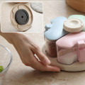 Khay gia vị lúa mạch 3 ngăn kèm thìa