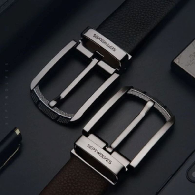 Thắt lưng nam mặt khoá đồng lịch lãm Septwolves SW08