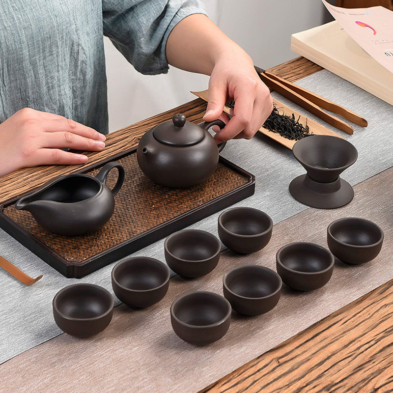 Bộ ấm chén tử sa 11 chi tiết siêu đẹp