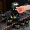 Bộ ấm pha trà cối xay sang trọng hoa văn sắc nét cao cấp, Hoa văn