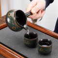 Bộ ấm pha trà cối xay sang trọng hoa văn sắc nét cao cấp, Hoa văn
