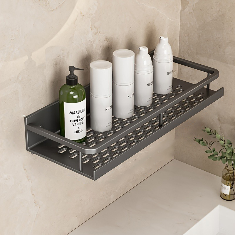 Kệ phòng tắm để đồ dán tường, khoan tường, chất liệu nhôm cao cấp