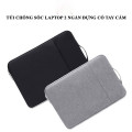 Túi chống sốc laptop, túi đựng macbook 2 ngăn có quai xách, Màu xám - 13inch - 13.3inch