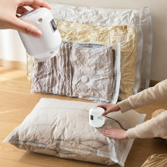 Túi hút chân không đựng quần áo, chăn màn chống ẩm mốc tiện lợi tặng bơm tay, Combo 10 túi 40x60	