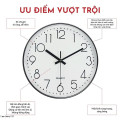 Đồng hồ treo tường kim trôi trang trí số nổi 3D size 30, Màu trắng