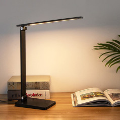 Đèn học để bàn bóng Led chống cận, tích điện kết hợp cảm ứng, Màu đen - Bản tiêu chuẩn cắm điện