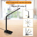Đèn học để bàn bóng Led chống cận, tích điện kết hợp cảm ứng, Màu đen - Bản tiêu chuẩn cắm điện