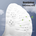 Lót giày thể thao 4D cao su non đàn hồi,thấm hút, thoáng khí cực tốt (1 đôi), Mặt đen - Đệm trắng - Size 39/40