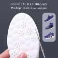 Lót giày thể thao 4D cao su non đàn hồi,thấm hút, thoáng khí cực tốt (1 đôi), Mặt đen - Đệm trắng - Size 39/40