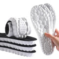 Lót giày thể thao 4D cao su non đàn hồi,thấm hút, thoáng khí cực tốt (1 đôi), Mặt đen - Đệm trắng - Size 39/40