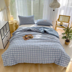 Chăn đũi cotton bông đậu nành kẻ sọc thoáng mát