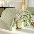 Chăn đũi cotton bông đậu nành kẻ sọc thoáng mát, Chăn đũi kẻ xanh than	