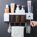 Kệ để đồ nhà tắm tích hợp khay bàn chải đánh răng treo tường tiện dụng