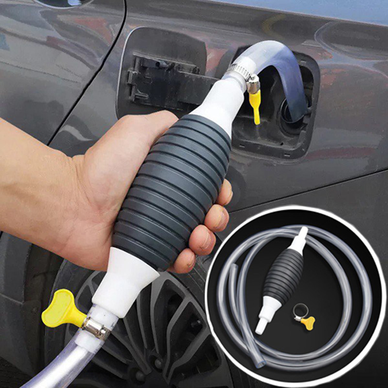 Ống hút xăng dầu chất lỏng bóp tay có nút dừng đa năng