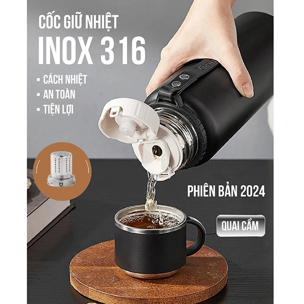 Bình giữ nhiệt 48h có lõi lọc giữ nhiệt tốt 