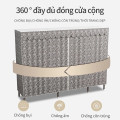 Tủ quần áo khung kim loại dễ lắp ráp đa năng 2, 3 buồng, Loại 3 buồng ( 165*45*170cm ) - Màu xanh gấu