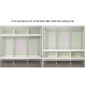 Tủ quần áo khung kim loại dễ lắp ráp đa năng 2, 3 buồng, Loại 3 buồng ( 165*45*170cm ) - Màu xanh gấu