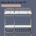 Tủ quần áo khung kim loại dễ lắp ráp đa năng 2, 3 buồng, Loại 3 buồng ( 165*45*170cm ) - Màu xanh gấu