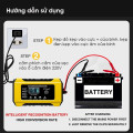 Sạc ắc quy 12V/6A thông minh tự ngắt khi pin đầy, chống quá tải 