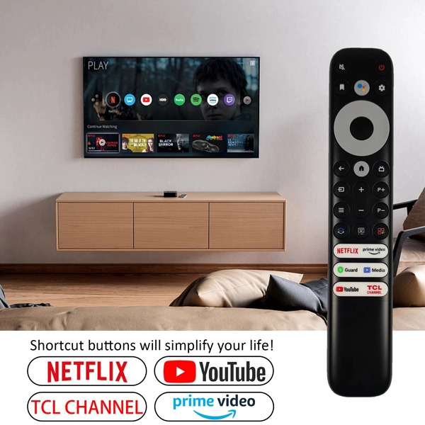 Remote điều khiển thông minh TCL Smart TV đa chức năng có thể kết nối Netflix