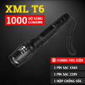 Đèn pin XML-T6 siêu sáng có zoom tầm chiếu xa