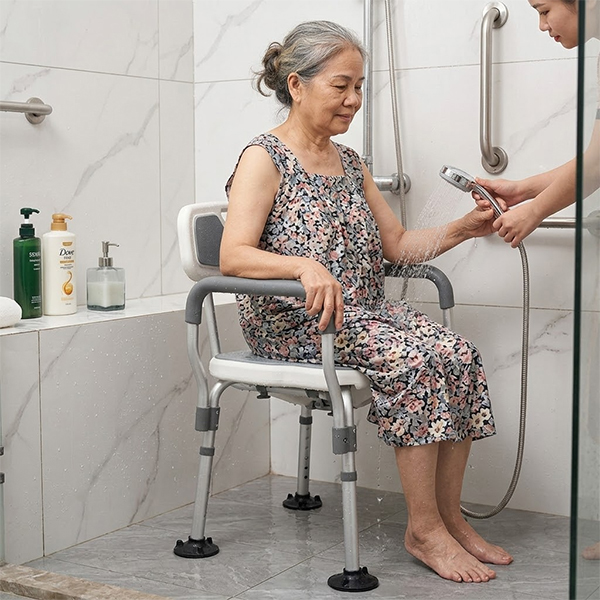Ghế tắm gấp gọn cho người già và bà bầu, chịu lực tốt, an toàn khi tắm