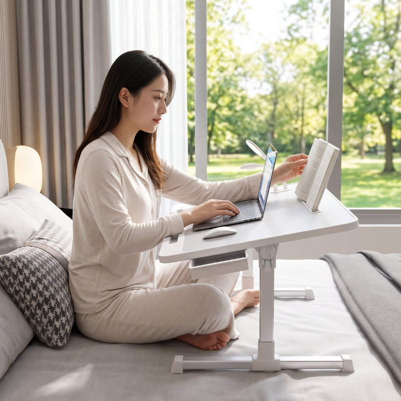 Bàn laptop gấp gọn có ngăn kéo tích hợp 4 cổng usb làm việc đa năng