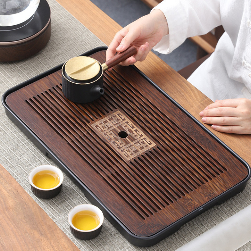 Khay trà tre tự nhiên bền đẹp bày trí thưởng trà
