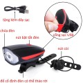 Đèn pin xe đạp kết hợp còi Usb chống nước cao cấp