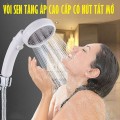 Vòi hoa sen tăng áp cao cấp có nút tắt mở dòng nước tiện lợi, Vòi hoa sen không dây