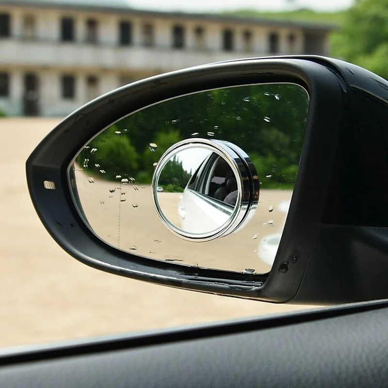 Bộ 2 Gương cầu lồi 5cm viền bạc xoay 360 xóa điểm mù gắn kính chiếu hậu ô tô